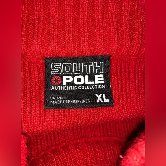 Men’s South Pole Red Knit Sweater Size XL - Picture 5 of 7